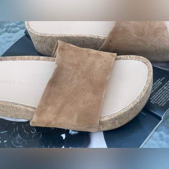 Veronica Beard Dresdyn Caramel Platform Slide Cork Sandal Size 8M - Picture 4 of 13